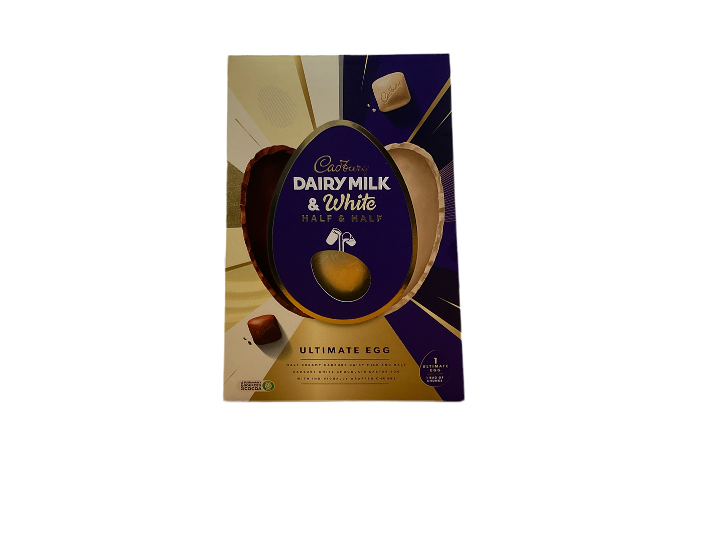 Cadbury Dairy Milk & White half & half ultimate egg 372g