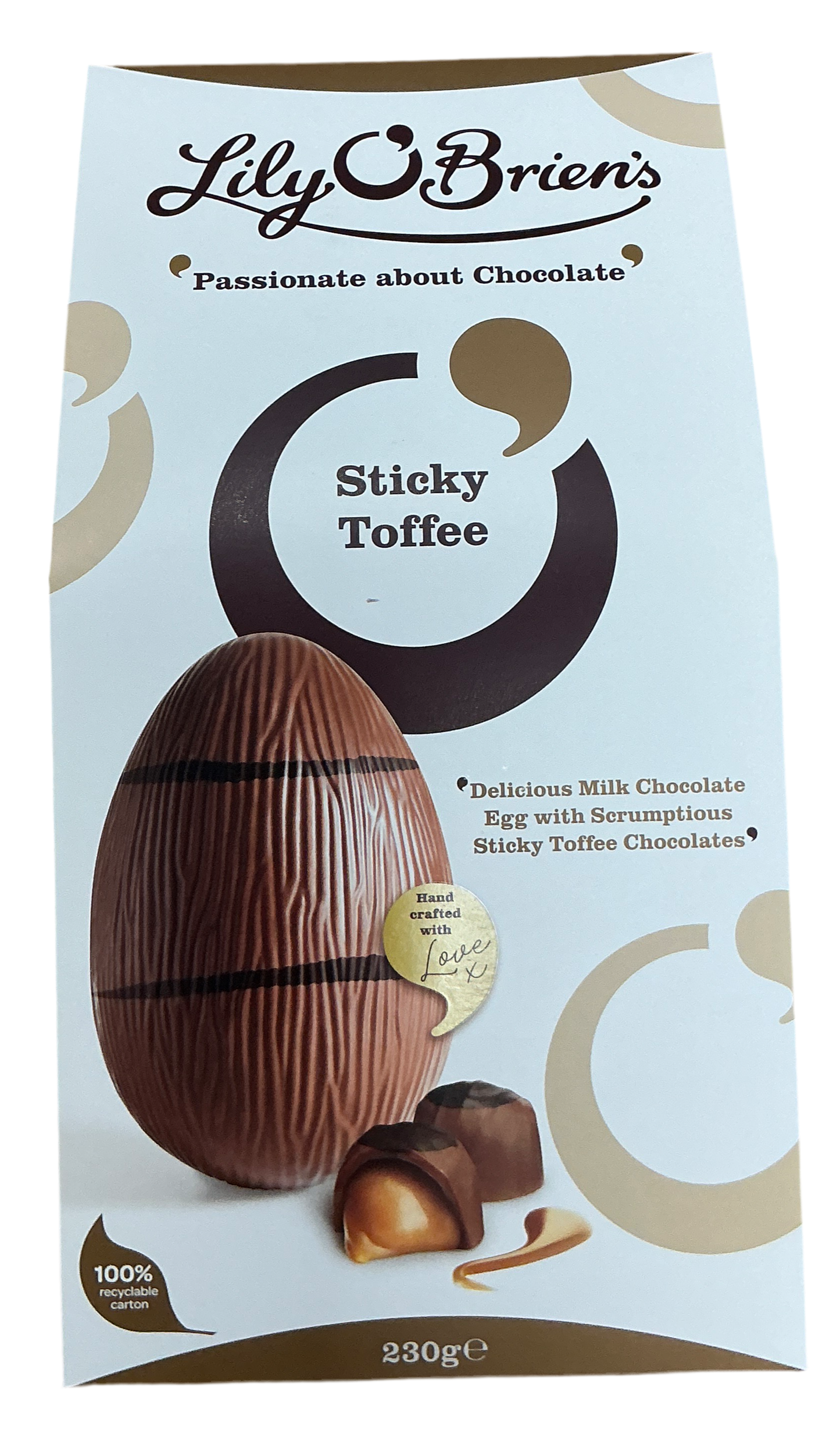 Lily O'Brien's Sticky Toffee Milk Chocolate Egg 230g