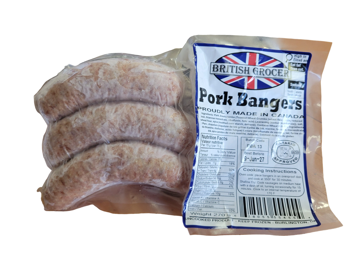 British Grocer Pork Bangers 270g