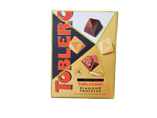 Toblerone Diamond Truffles, Milk, Dark White, and Golden Caramel. 180g