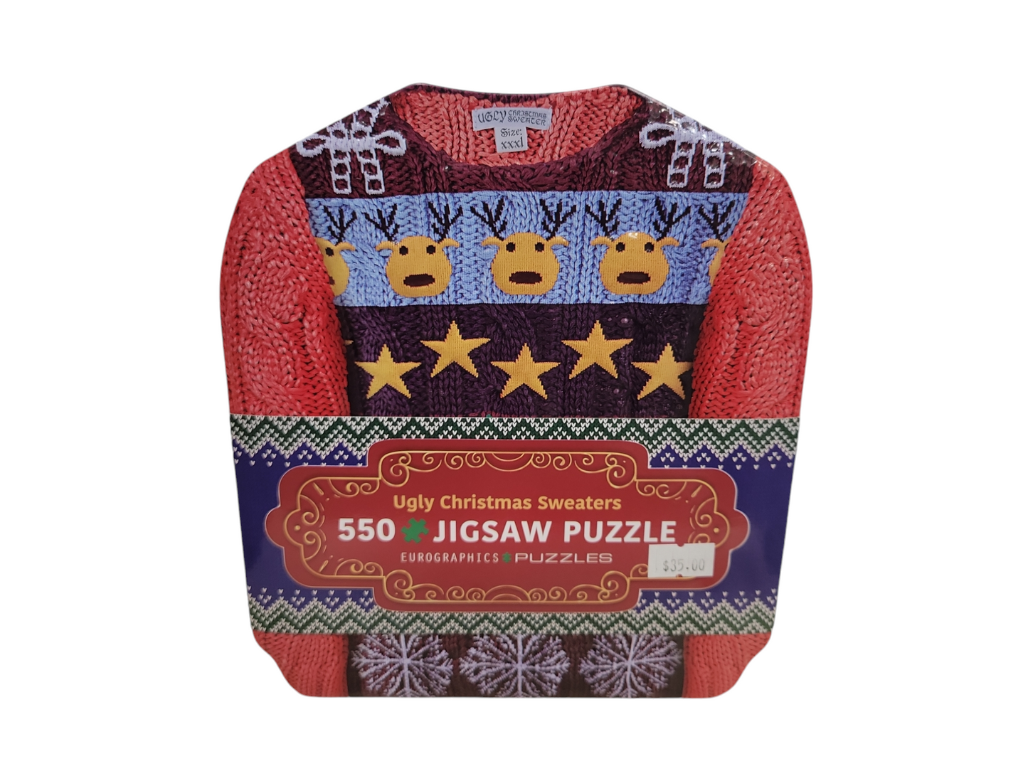 Ugly Sweater Shaped Puzzle Tin 550 pc