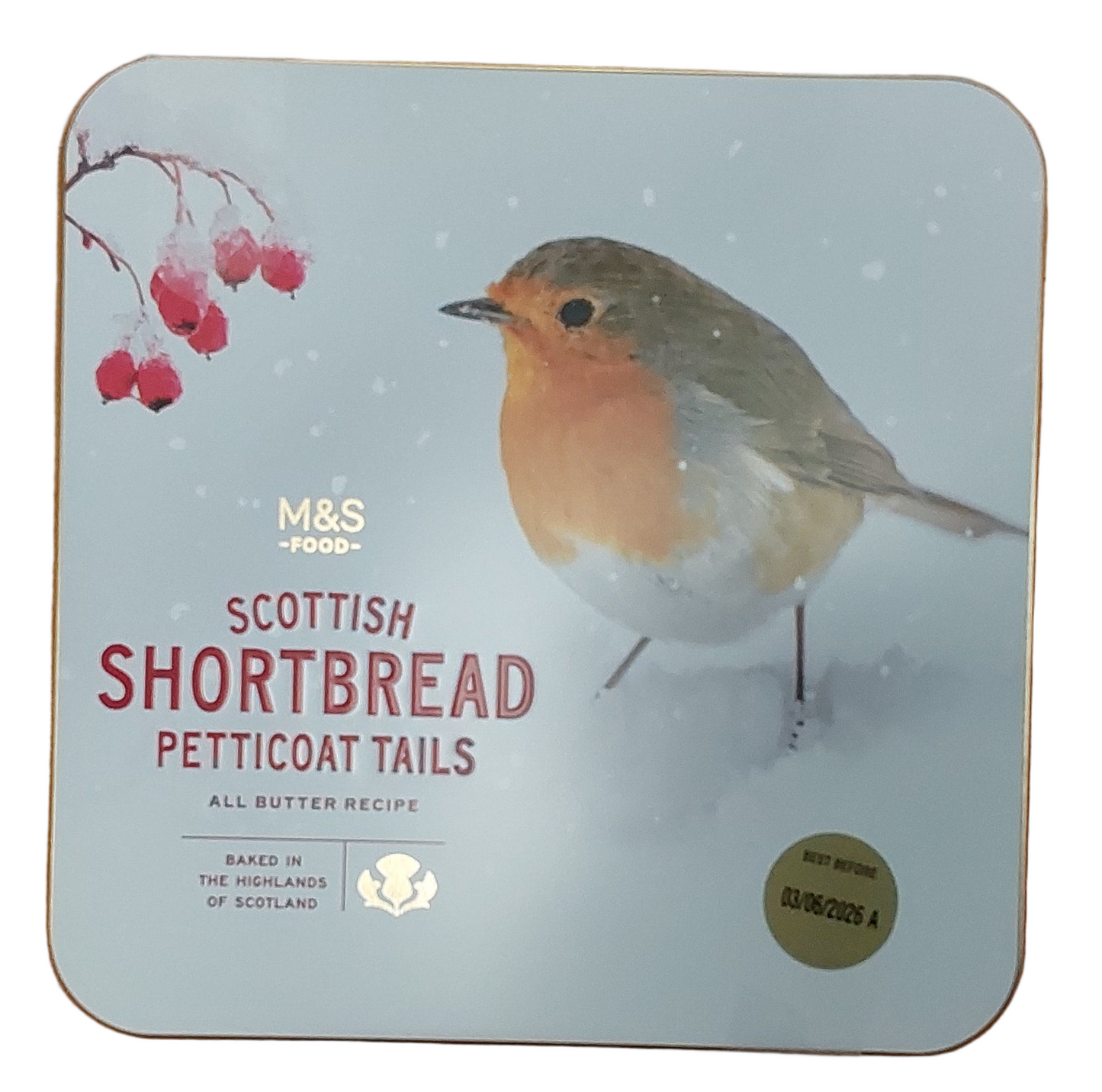 M&S Scottish Shortbread Petticoat Tails Robin Tin 360g