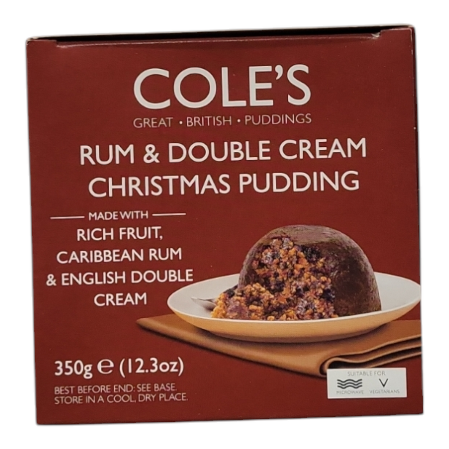 Cole's Rum and Double Cream Christmas pudding 350g