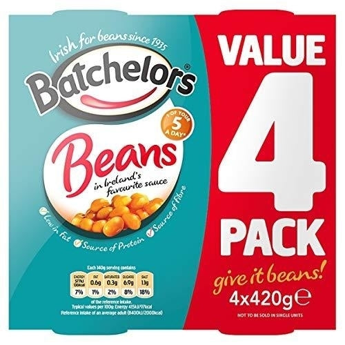 Batchelors Baked Beans 4 Pack (420 Grams) 100% Irish