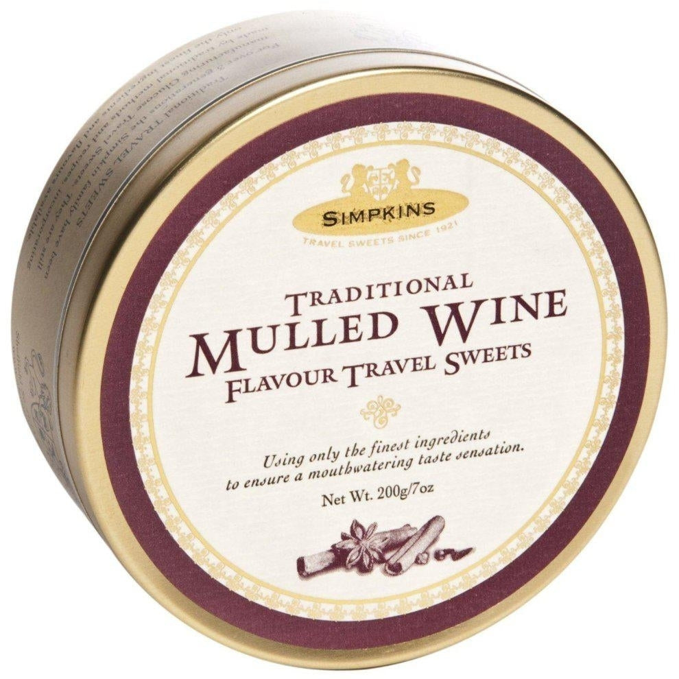 Simpkins Mulled Wine Drops Travel Sweets 200g Tin