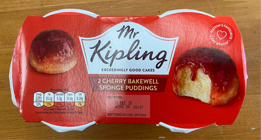 Mr. Kipling 2 Cherry Bakewell Sponge Puddings