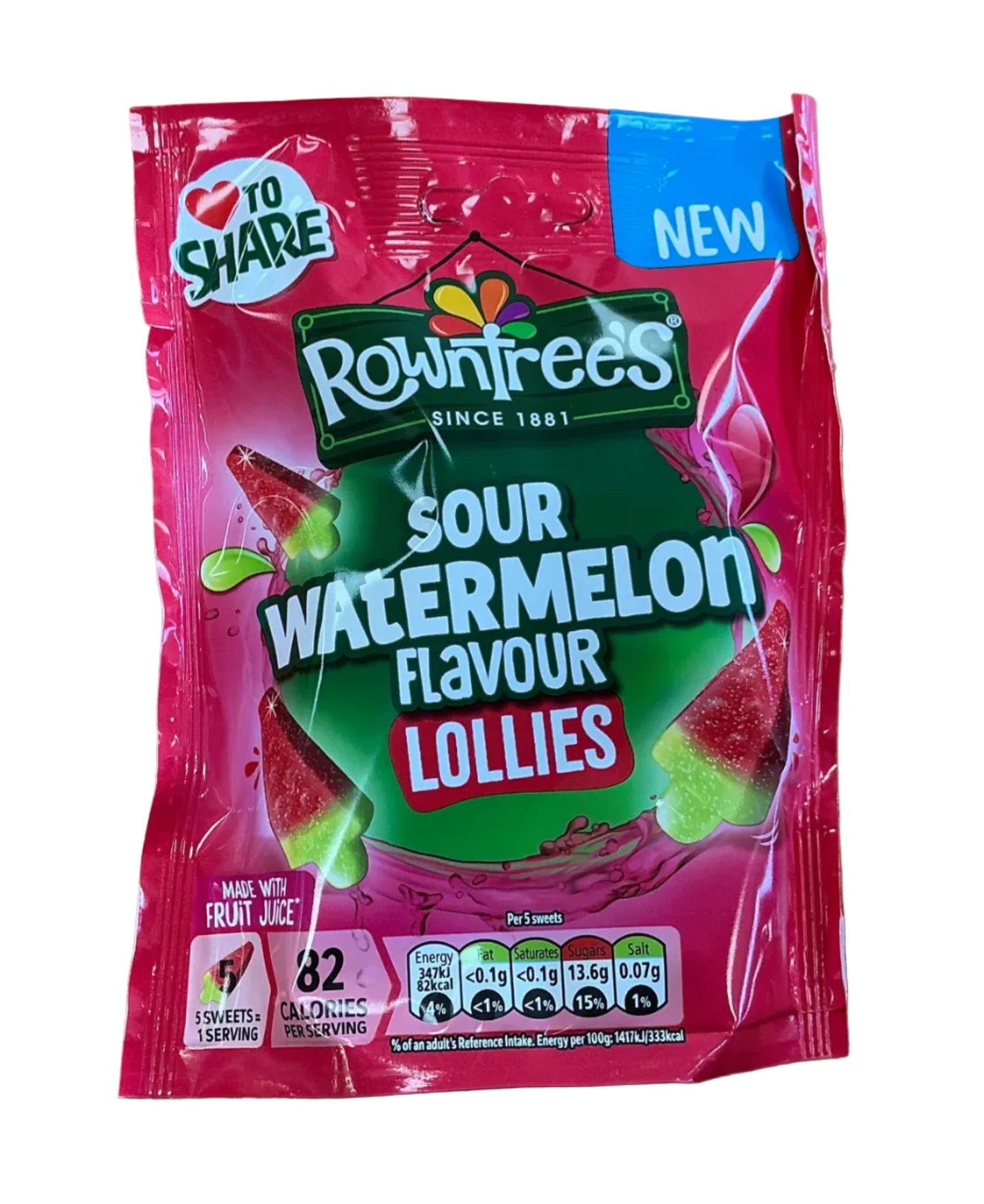 Rowntree's Sour Watermelon flavour Lollies
