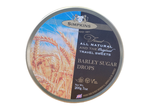 Simpkins Barley Sugar Drops Travel Sweets 200g Tin