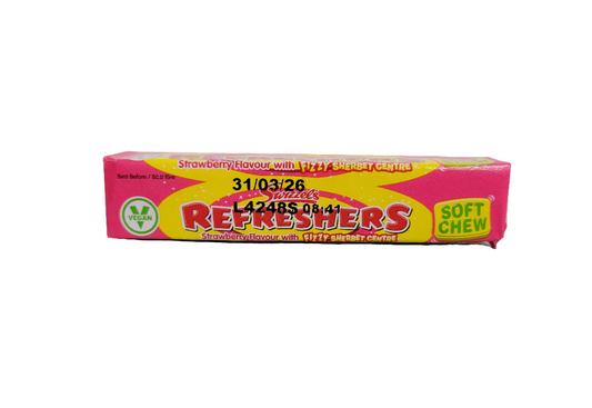 Refreshers soft chew strawberry with fizzy sherbet centre