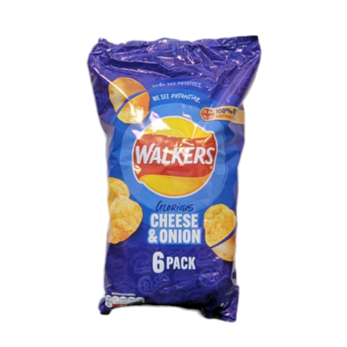 Walkers Cheese And Onion 6 Pack 25g