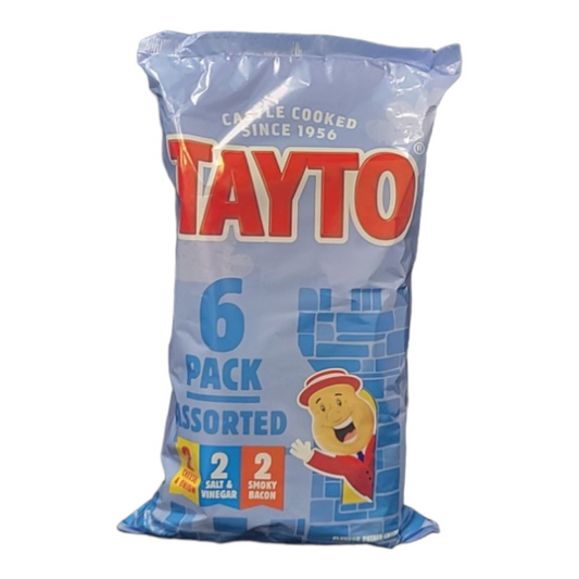 Tayto Irish Assorted Crisps - 6 Pack (6 x 25g Bags)