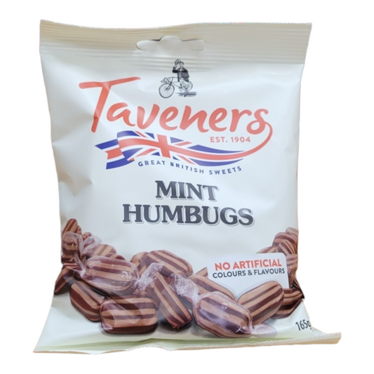 Taveners Mint Humbugs Great British Sweets 10 bags 165g each
