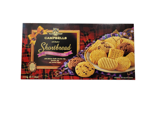 Campbells Shortbread Reserve Collection Carton | 210g | Handcrafted Scottish Butter Cookies for Indulgent Delights | Premium Ingredients, Crumbly Texture