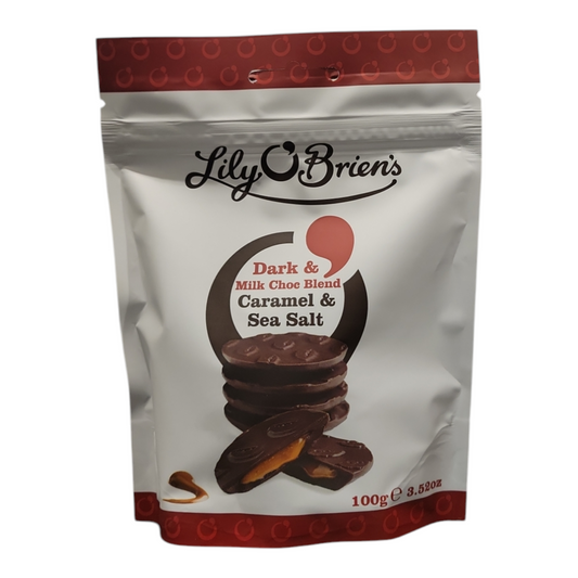 Lily O'Brien's Dark & Milk Choc Blend Caramel Sea Salt Bag 100g