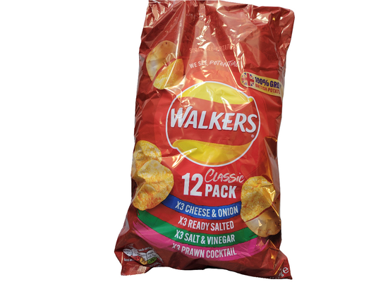 Walkers Crisps Classic Mixed Variety Pack of 12 x 25g