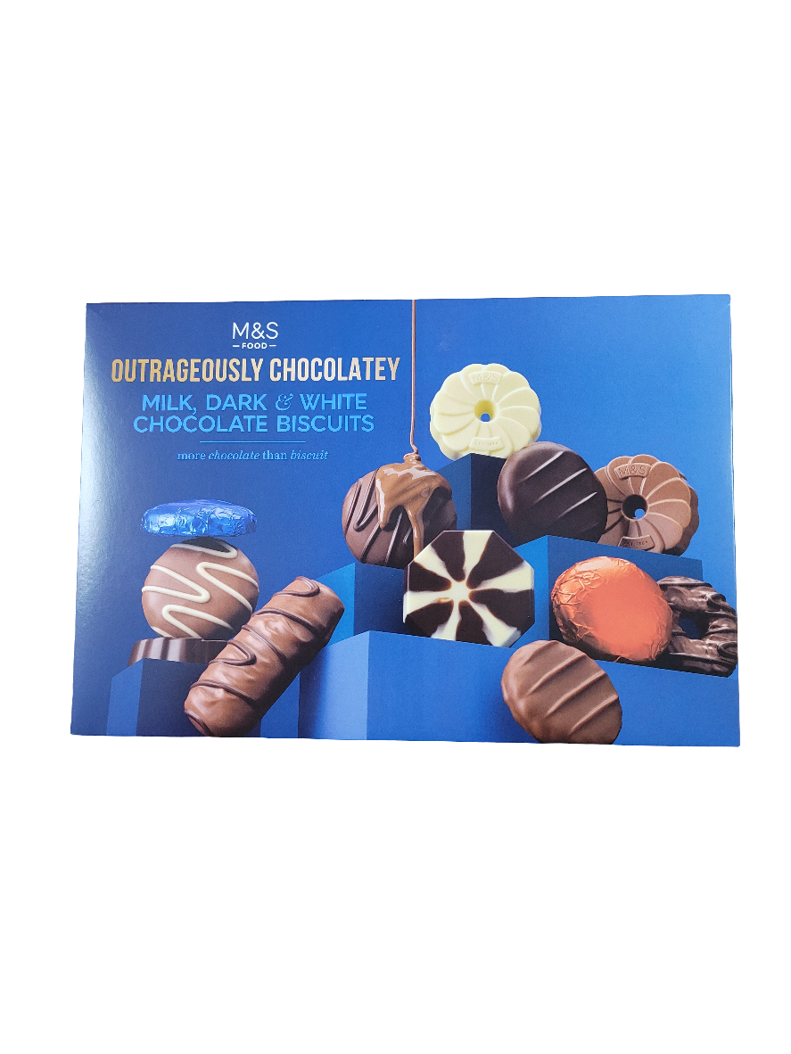 M&S Outrageously Chocolatey, Milk, Dark And White Biscuits