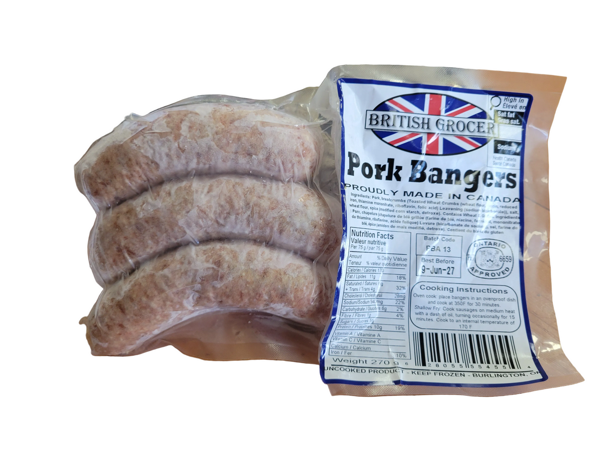British Grocer Pork Bangers 270g