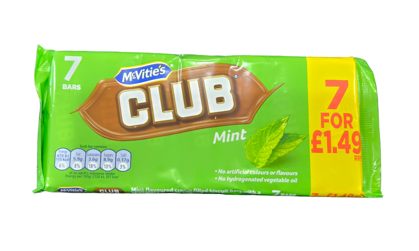 McVities Club Mint 7 bars 154g