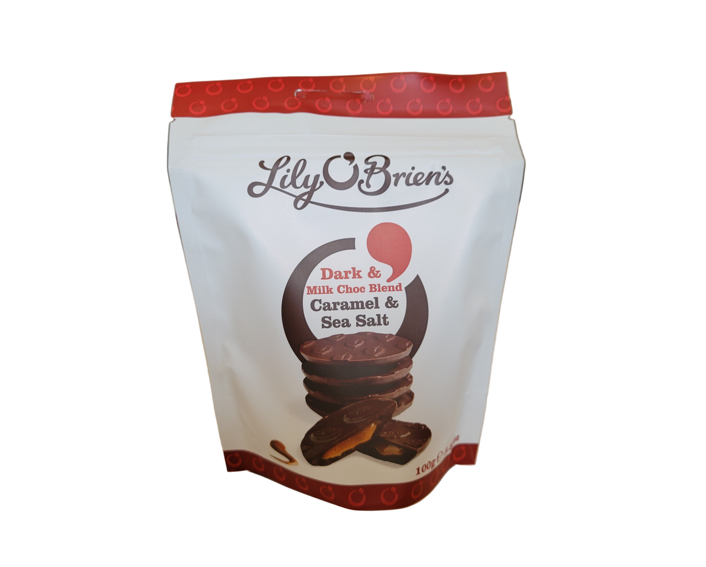 Lily O'Brien's Dark & Milk Choc Blend Caramel Sea Salt Bag 100g