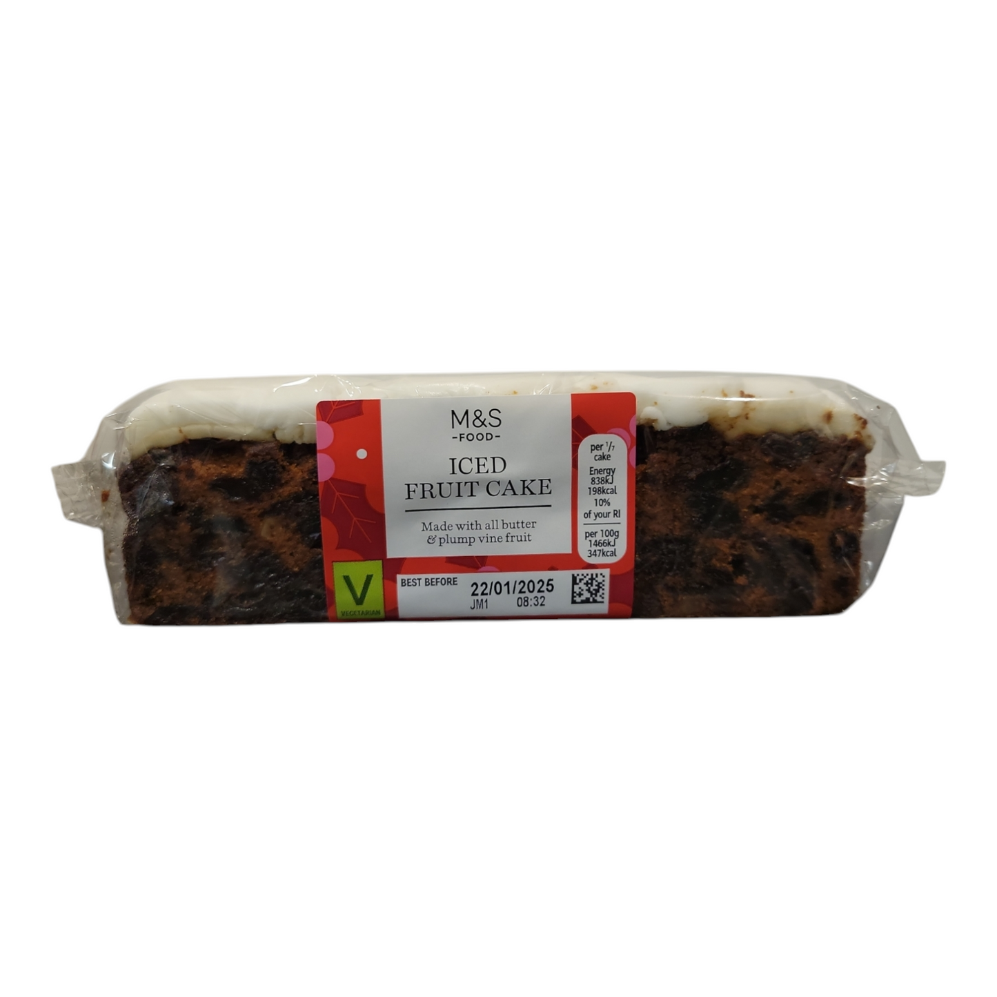 M&S Classic Iced Fruit Cake Slab 400g